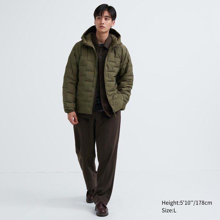 white mens uniqlo warm padded jackets