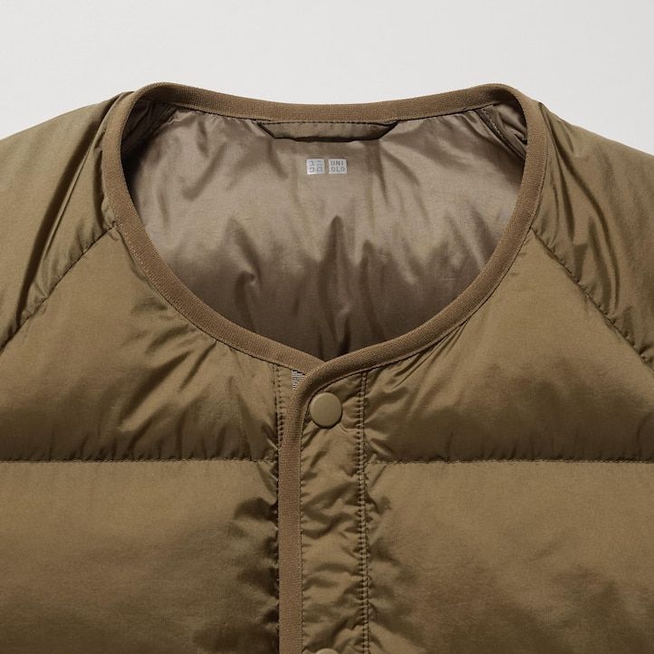 grey mens uniqlo 100pct recycled down jackets