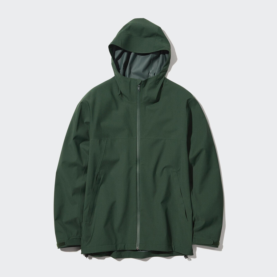 olive uniqlo blocktech 3d cut mens jackets
