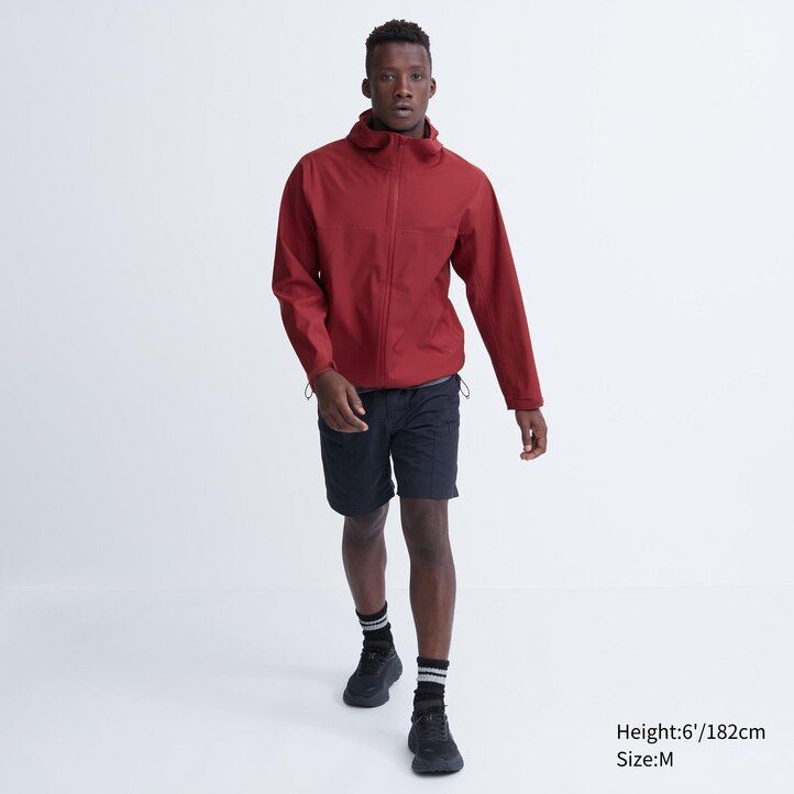 grey mens uniqlo blocktech 3d cut jackets