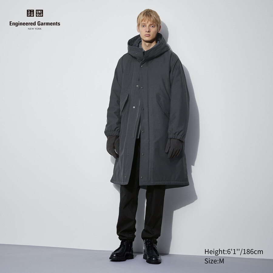 dark grey mens uniqlo heattech warm padded jackets