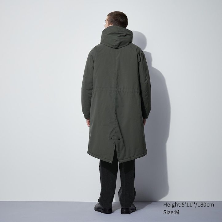 dark grey mens uniqlo heattech warm padded jackets