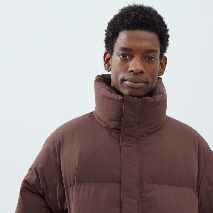 uniqlo padded volume mens jackets beige