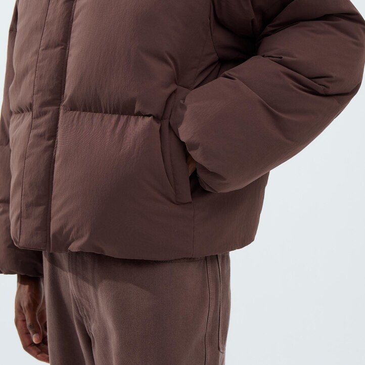 uniqlo padded volume mens jackets beige