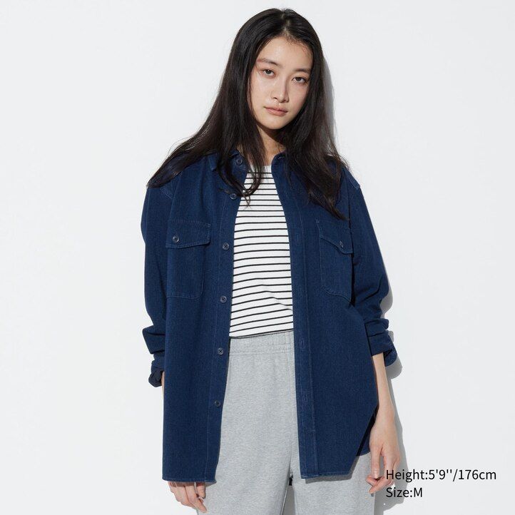 blue uniqlo denim jersey mens jackets