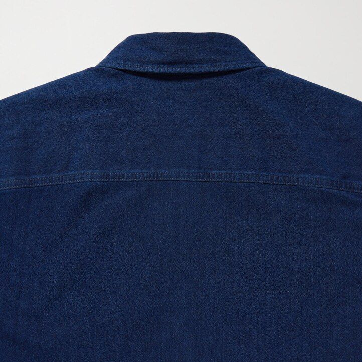 blue uniqlo denim jersey mens jackets
