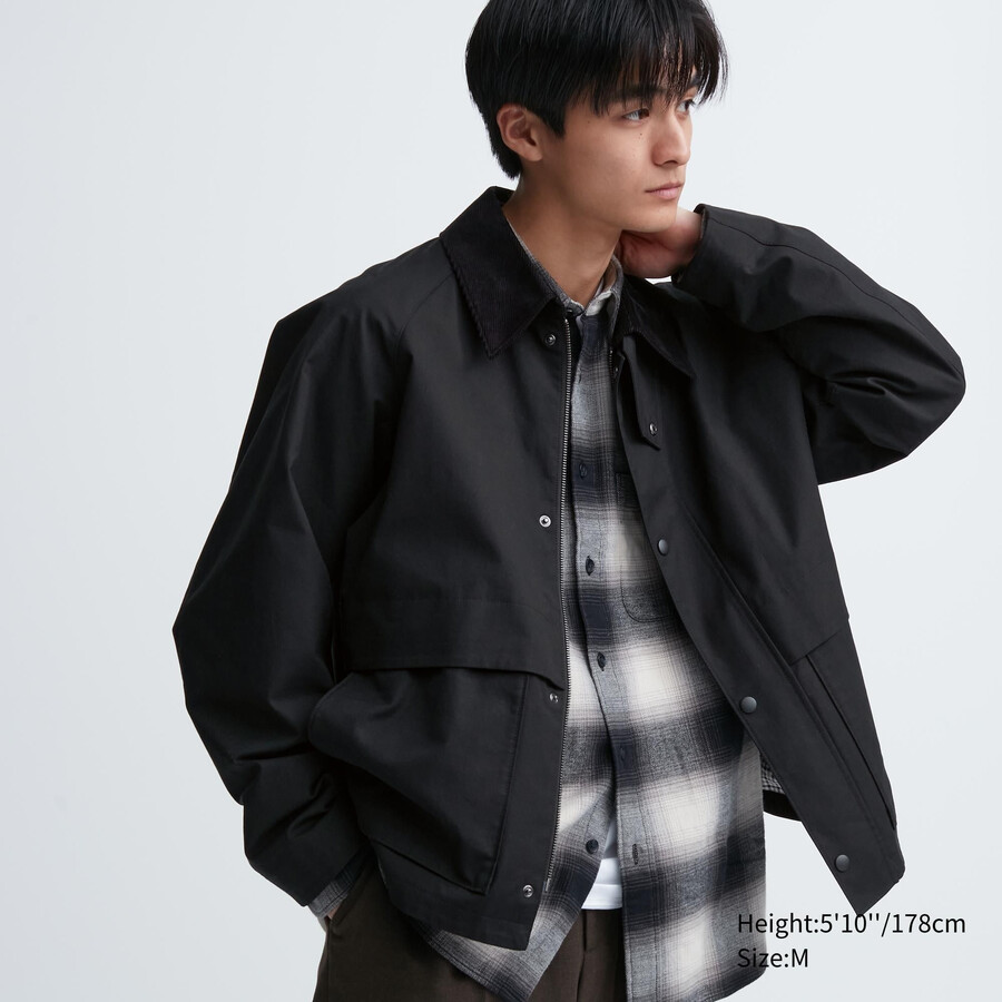 mens uniqlo utility blouson jackets black