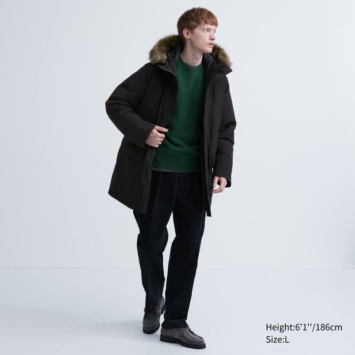 mens uniqlo ultra warm hybrid down jackets black