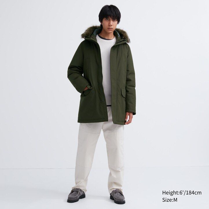 mens uniqlo ultra warm hybrid down jackets black