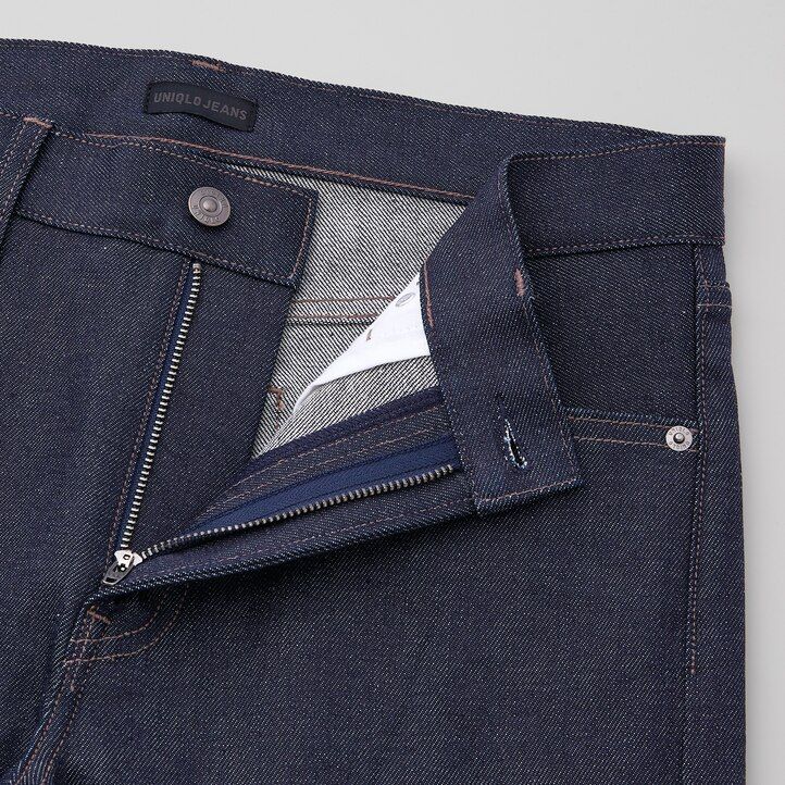 uniqlo selvedge stretch slim fit 2021 season mens jeans navy