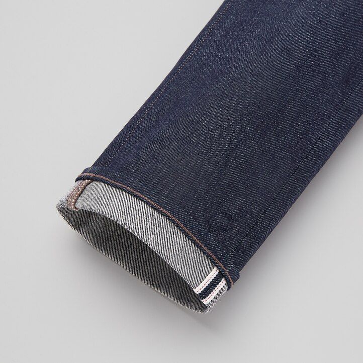 uniqlo selvedge stretch slim fit 2021 season mens jeans navy