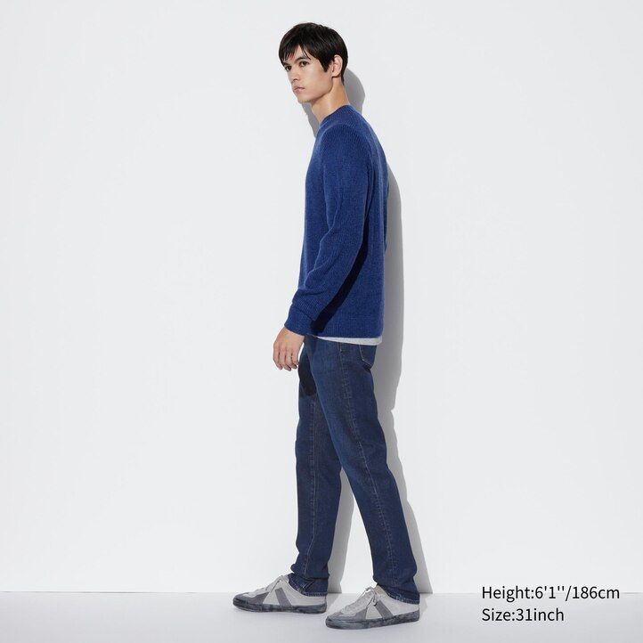 blue mens uniqlo slim fit jeans