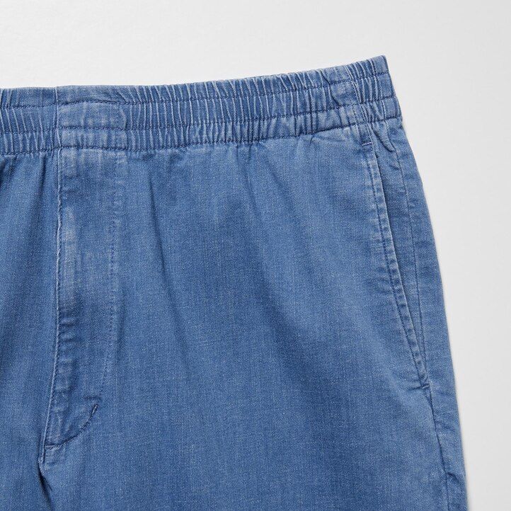 blue mens uniqlo relaxed fit ankle length jeans