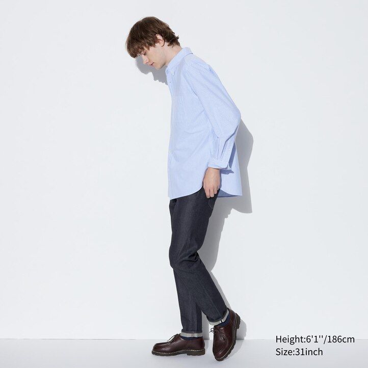 uniqlo selvedge stretch slim fit mens jeans black