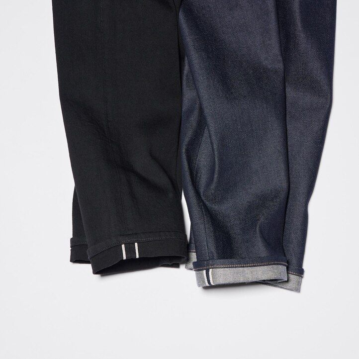 uniqlo selvedge stretch slim fit mens jeans black