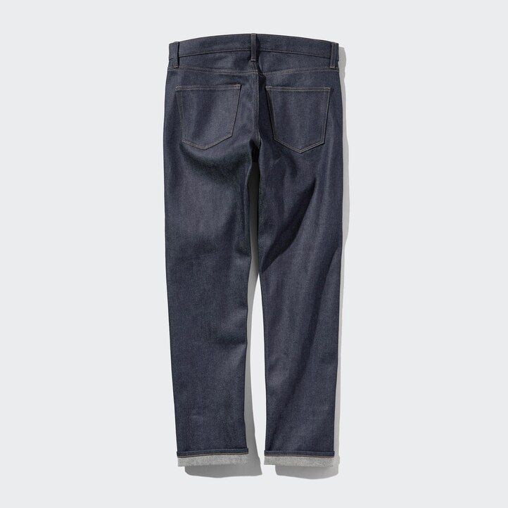 uniqlo selvedge stretch slim fit mens jeans black