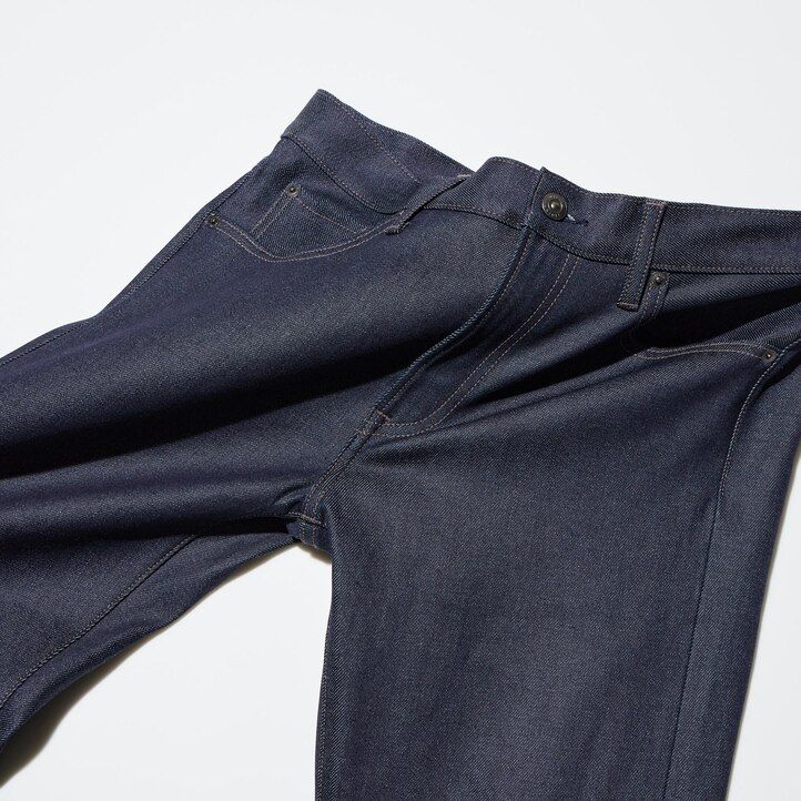uniqlo selvedge stretch slim fit mens jeans black