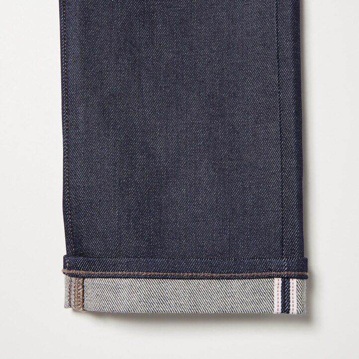 navy uniqlo selvedge stretch slim fit mens jeans
