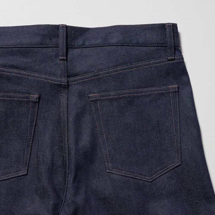 black uniqlo selvedge stretch slim fit mens jeans