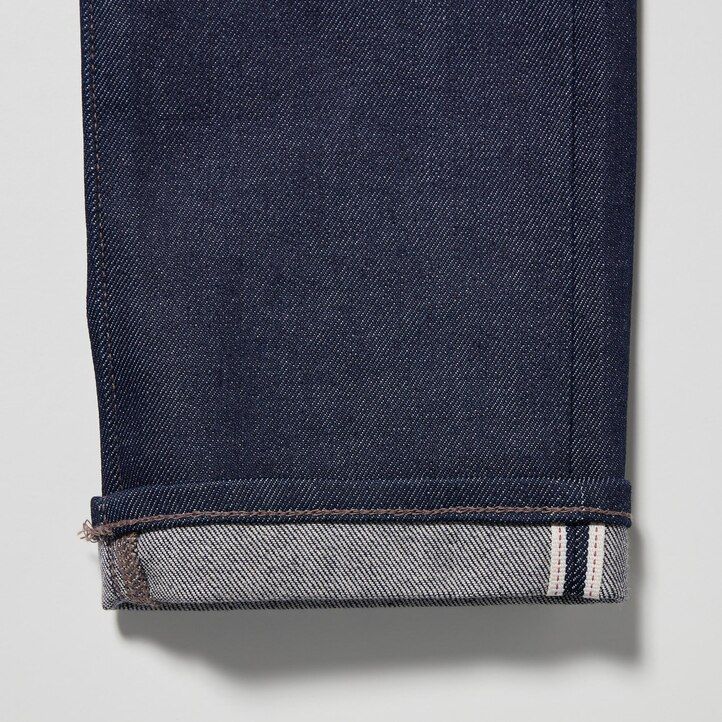 black uniqlo selvedge stretch slim fit mens jeans