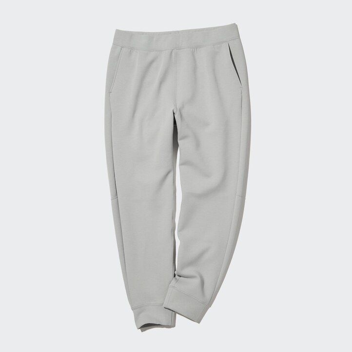 light grey mens uniqlo dry stretch joggers