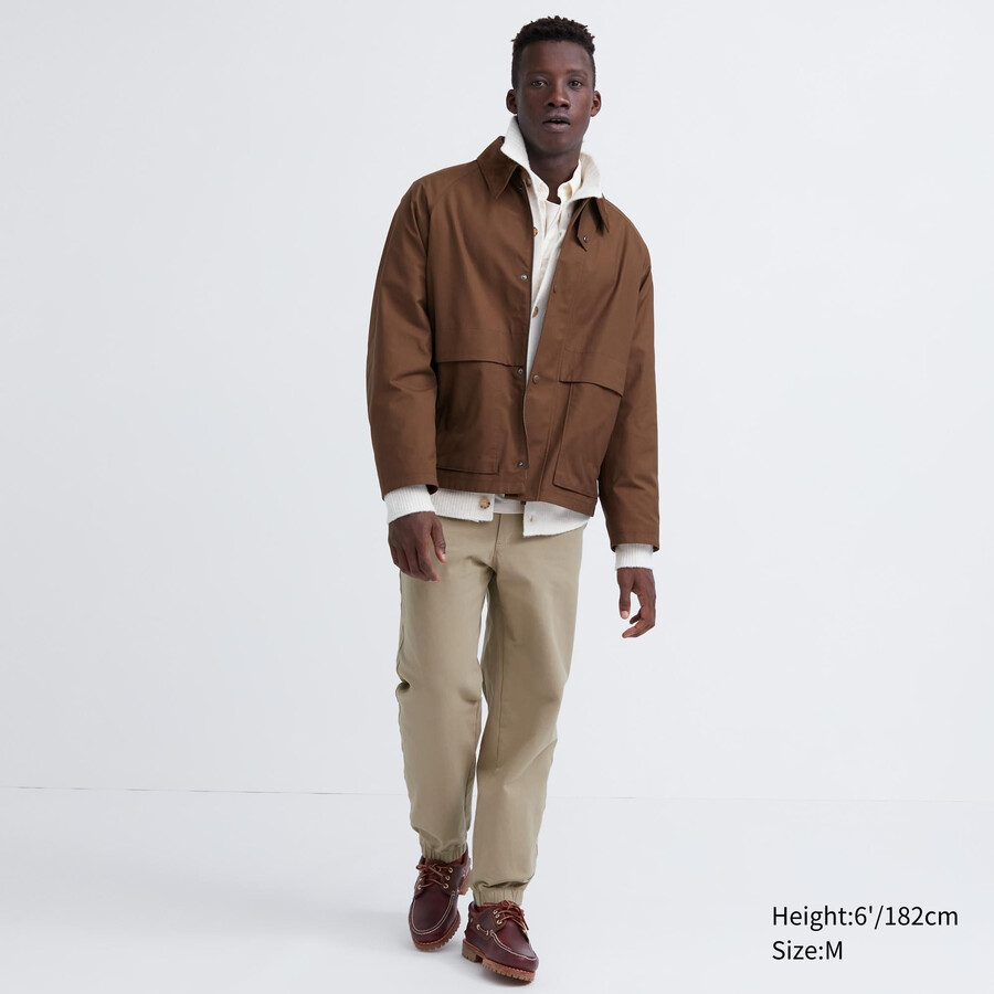 beige uniqlo washed jersey ankle length mens joggers