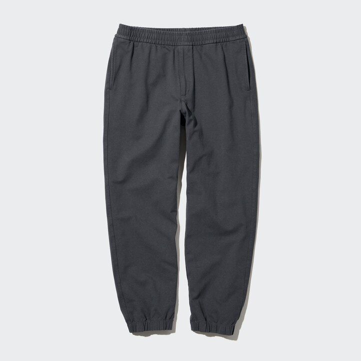 beige uniqlo washed jersey ankle length mens joggers