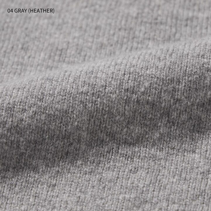 mens uniqlo premium lambswool v neck jumpers grey