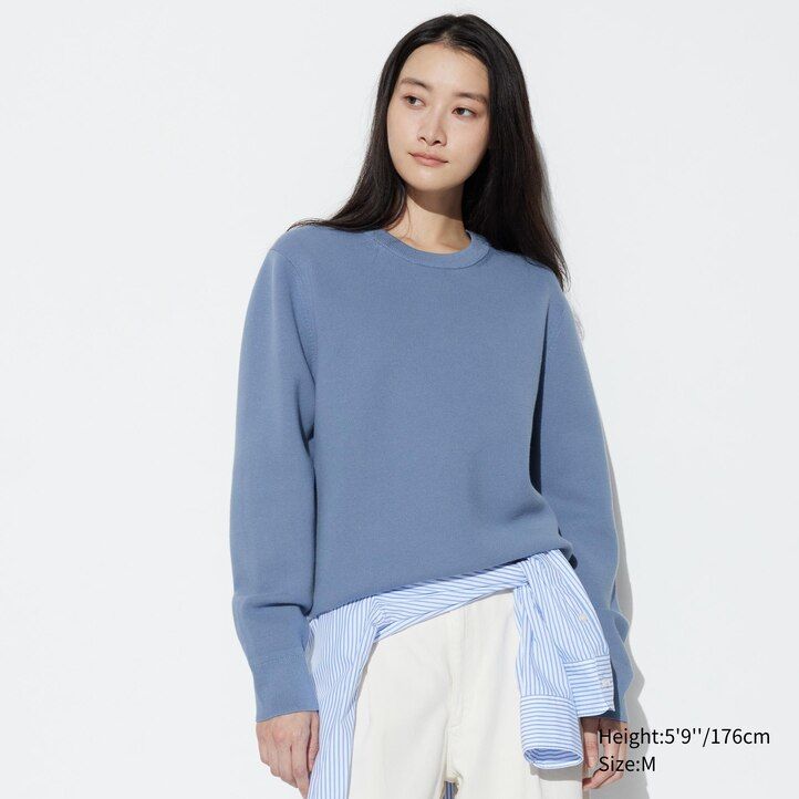 green mens uniqlo washable milano ribbed crew neck jumpers