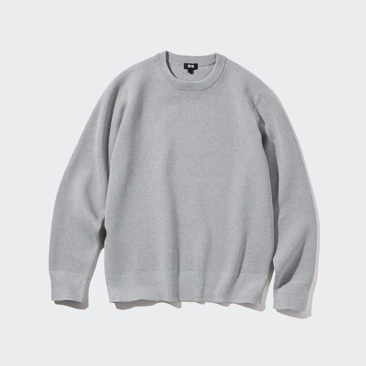 green mens uniqlo washable milano ribbed crew neck jumpers