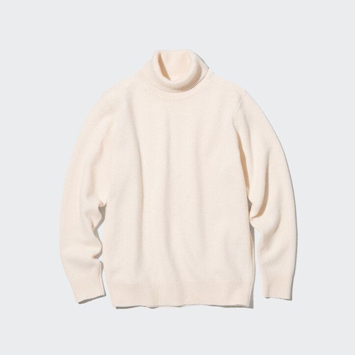 mens uniqlo premium lambswool jumpers black