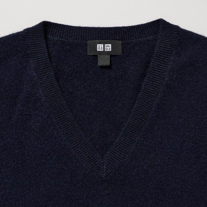 uniqlo 100pctshmere v neck mens jumpers navy