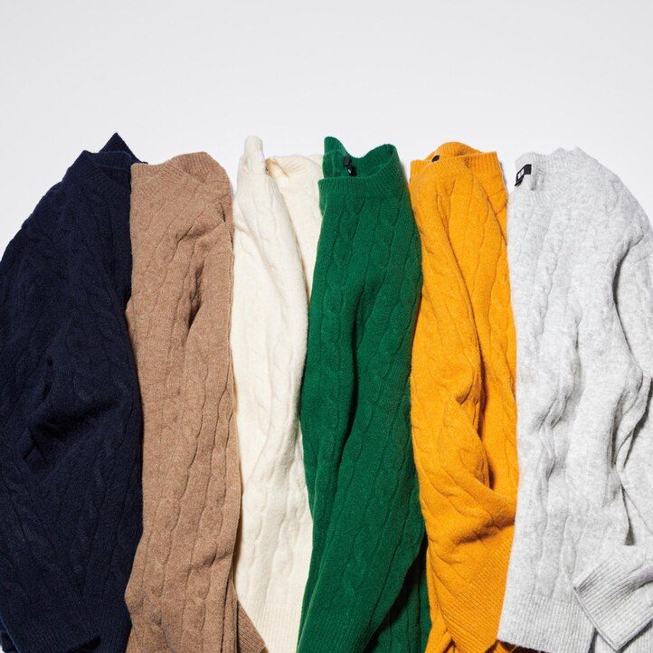 mens uniqlo souffle yarnble knit crew neck jumpers white