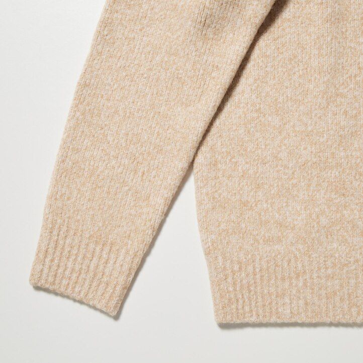 orange uniqlo souffle yarn mock neck mens jumpers