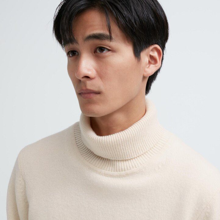 uniqlo premium lambswool mens jumpers blue