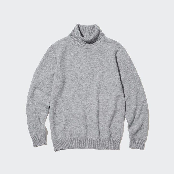 uniqlo premium lambswool mens jumpers blue