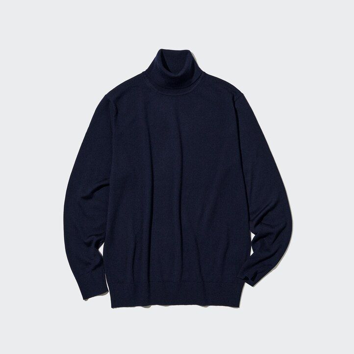 grey mens uniqlo 100pct extra fine merino jumpers