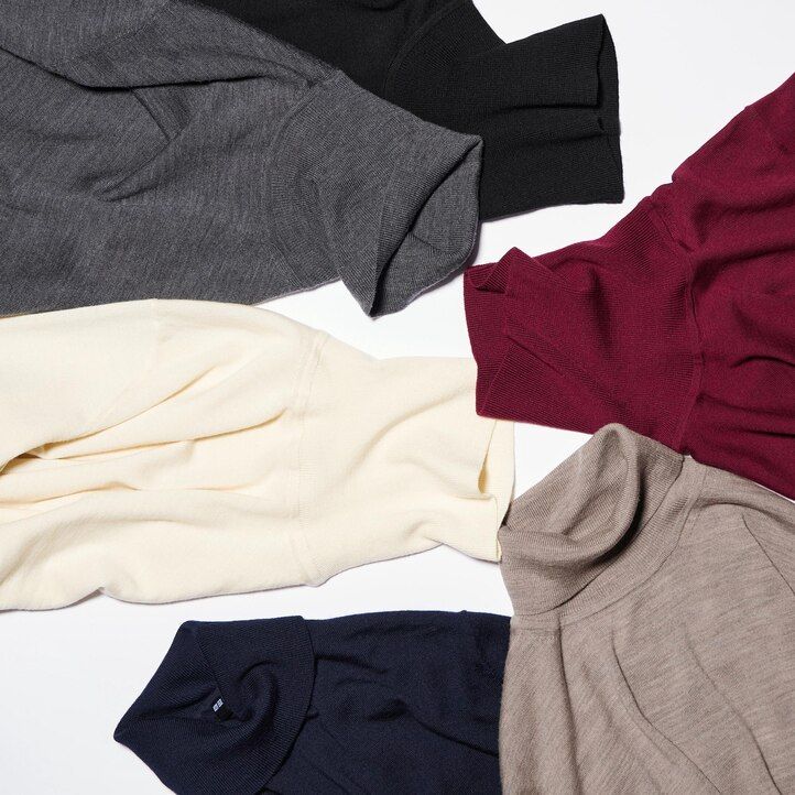 white uniqlo 100pct extra fine merino mens jumpers