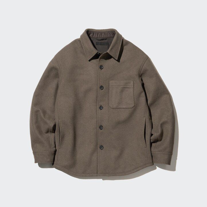 grey mens uniqlo overshirt overshirt
