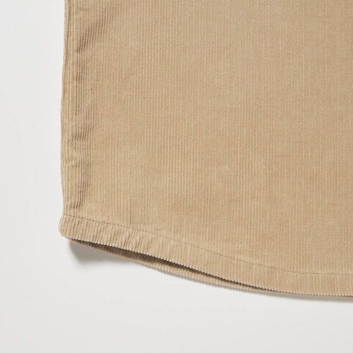 mens uniqlo corduroy oversized work overshirt beige