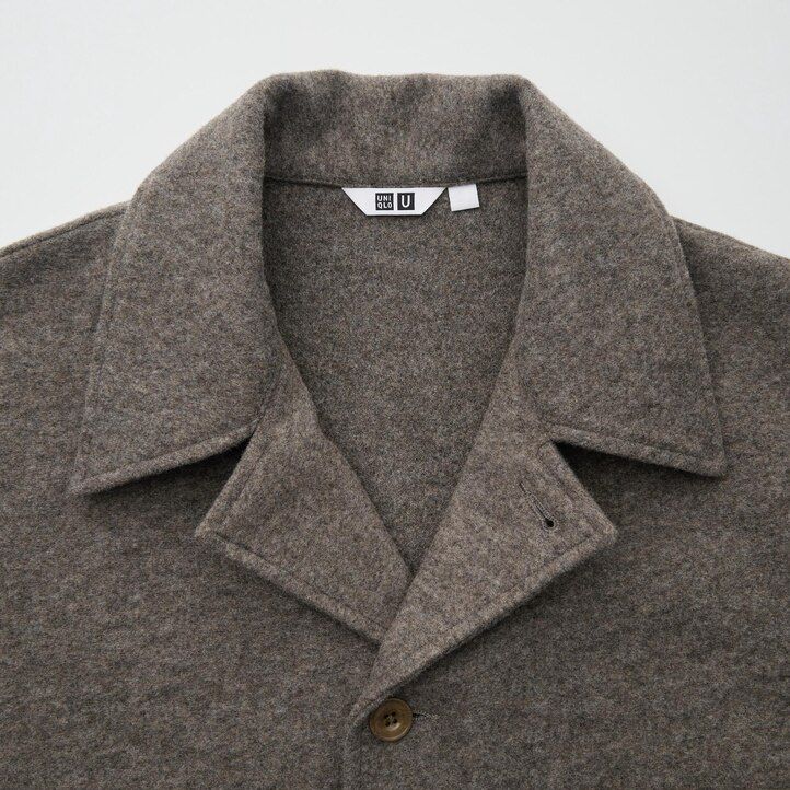 uniqlo fleece jersey mens overshirt grey