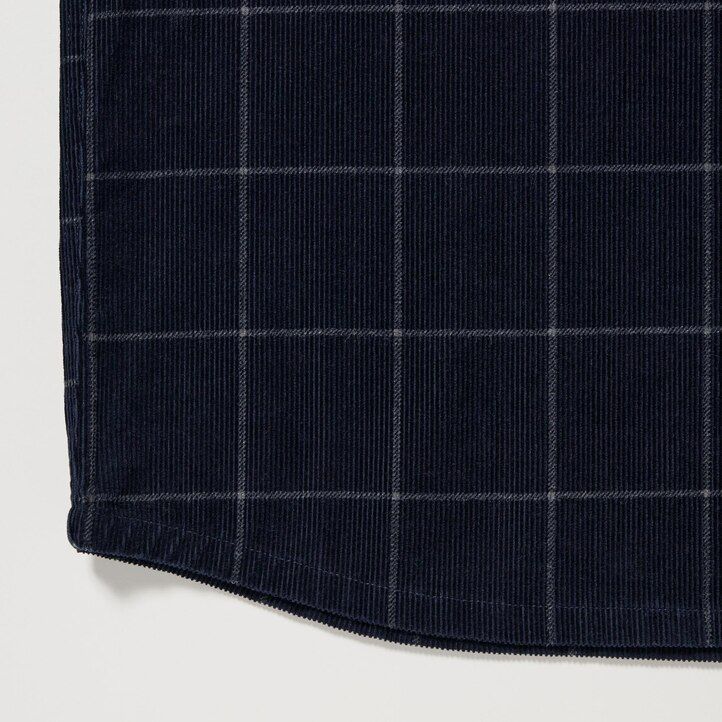 navy mens uniqlo corduroy oversized checked overshirt