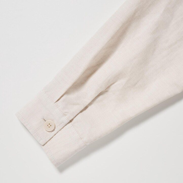 olive mens uniqlo cotton linen overshirt
