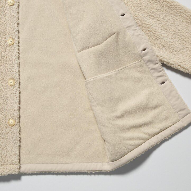 uniqlo windproof outer fleece mens overshirt brown
