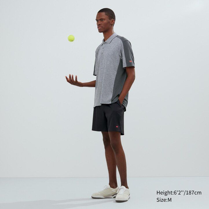 grey mens uniqlo dry ex polo shirt