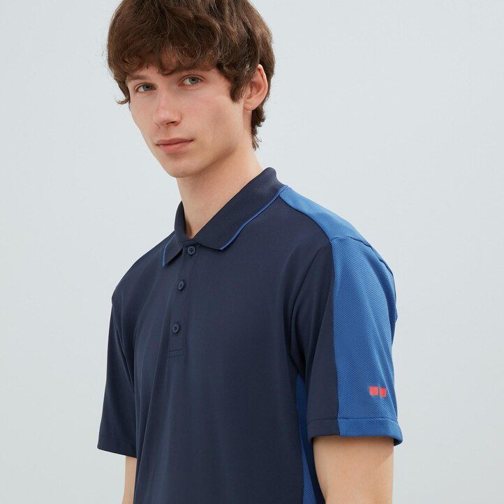 grey mens uniqlo dry ex polo shirt