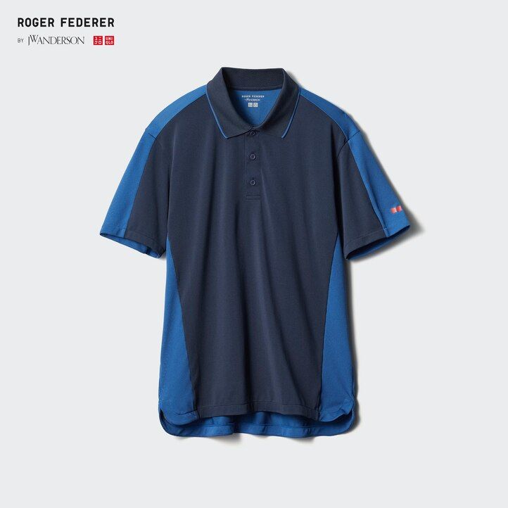 grey mens uniqlo dry ex polo shirt