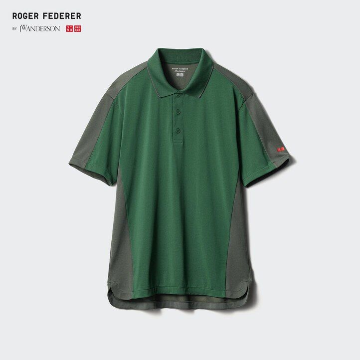 grey mens uniqlo dry ex polo shirt