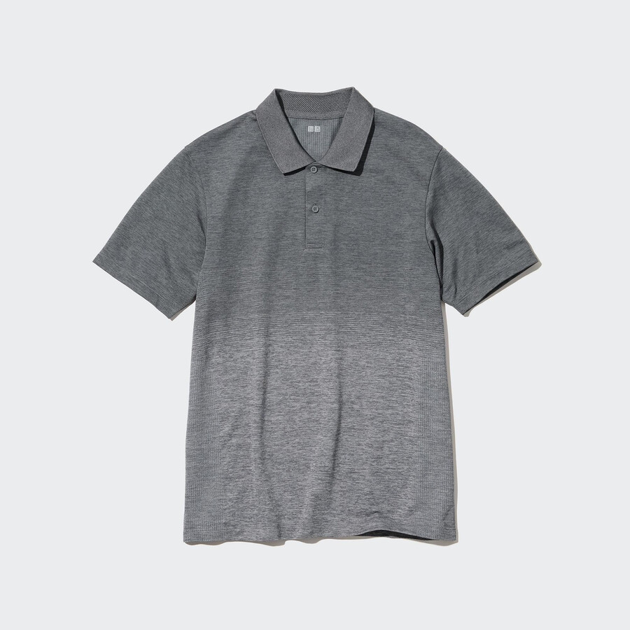 grey mens uniqlo dry ex polo shirt