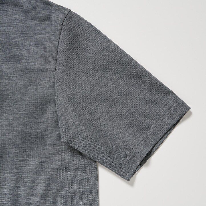 grey mens uniqlo dry ex polo shirt